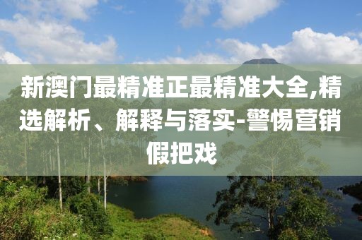 新澳門最精準(zhǔn)正最精準(zhǔn)大全,精選解析、解釋與落實(shí)-警惕營銷假把戲