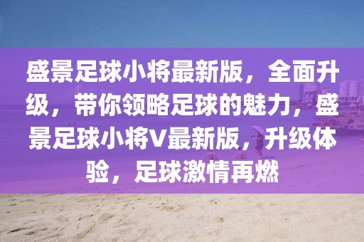 盛景足球小將最新版，全面升級(jí)，帶你領(lǐng)略足球的魅力，盛景足球小將V最新版，升級(jí)體驗(yàn)，足球激情再燃