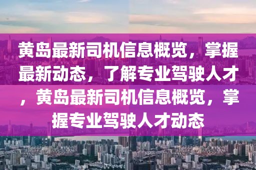 黃島最新司機(jī)信息概覽，掌握最新動(dòng)態(tài)，了解專業(yè)駕駛?cè)瞬?，黃島最新司機(jī)信息概覽，掌握專業(yè)駕駛?cè)瞬艅?dòng)態(tài)