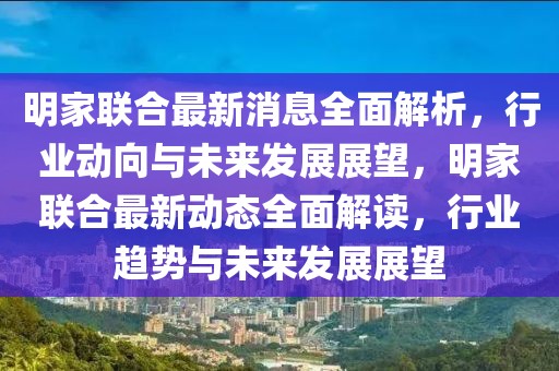 明家聯(lián)合最新消息全面解析，行業(yè)動向與未來發(fā)展展望，明家聯(lián)合最新動態(tài)全面解讀，行業(yè)趨勢與未來發(fā)展展望