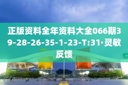 正版資料全年資料大全066期39-28-26-35-1-23-T:31·靈敏反饋