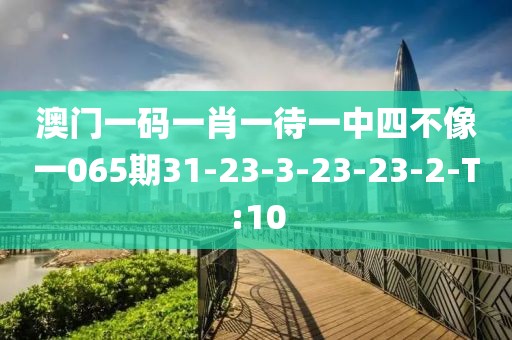 澳門一碼一肖一待一中四不像一065期31-23-3-23-23-2-T:10