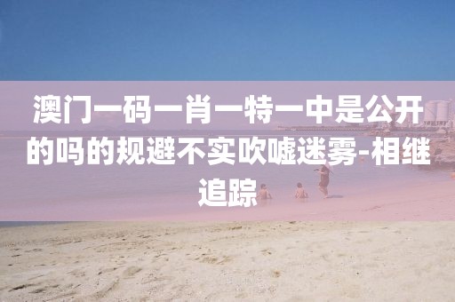 澳門一碼一肖一特一中是公開的嗎的規(guī)避不實(shí)吹噓迷霧-相繼追蹤
