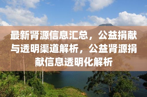 最新腎源信息匯總，公益捐獻(xiàn)與透明渠道解析，公益腎源捐獻(xiàn)信息透明化解析