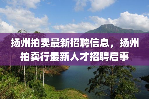 揚州拍賣最新招聘信息，揚州拍賣行最新人才招聘啟事