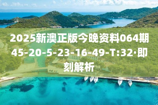 2025新澳正版今晚資料064期45-20-5-23-16-49-T:32·即刻解析