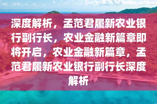 深度解析，孟范君履新農(nóng)業(yè)銀行副行長，農(nóng)業(yè)金融新篇章即將開啟，農(nóng)業(yè)金融新篇章，孟范君履新農(nóng)業(yè)銀行副行長深度解析