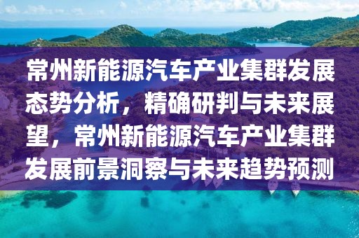 常州新能源汽車產業(yè)集群發(fā)展態(tài)勢分析，精確研判與未來展望，常州新能源汽車產業(yè)集群發(fā)展前景洞察與未來趨勢預測