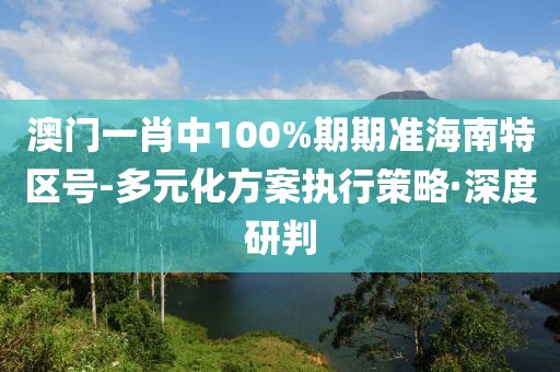 澳門一肖中100%期期準(zhǔn)海南特區(qū)號(hào)-多元化方案執(zhí)行策略·深度研判
