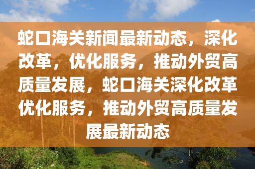 蛇口海關(guān)新聞最新動態(tài)，深化改革，優(yōu)化服務(wù)，推動外貿(mào)高質(zhì)量發(fā)展，蛇口海關(guān)深化改革優(yōu)化服務(wù)，推動外貿(mào)高質(zhì)量發(fā)展最新動態(tài)