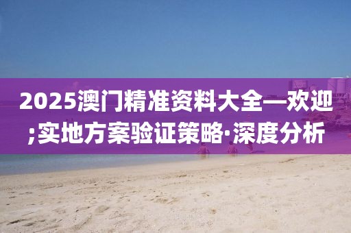 2025澳門精準(zhǔn)資料大全—?dú)g迎;實(shí)地方案驗(yàn)證策略·深度分析