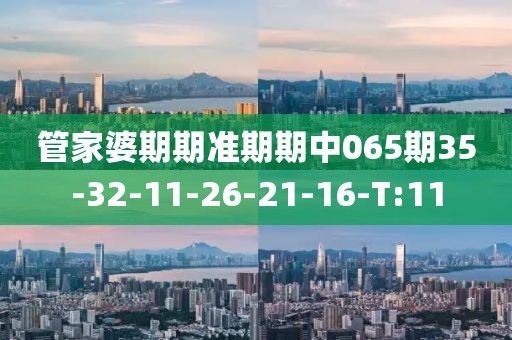 管家婆期期準(zhǔn)期期中065期35-32-11-26-21-16-T:11