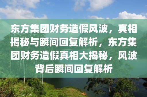 東方集團(tuán)財務(wù)造假風(fēng)波，真相揭秘與瞬間回復(fù)解析，東方集團(tuán)財務(wù)造假真相大揭秘，風(fēng)波背后瞬間回復(fù)解析