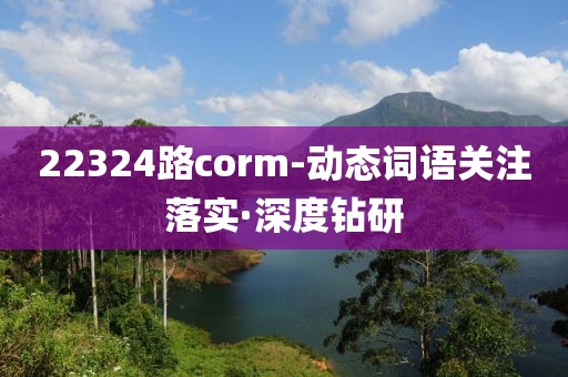 22324路corm-動態(tài)詞語關(guān)注落實·深度鉆研