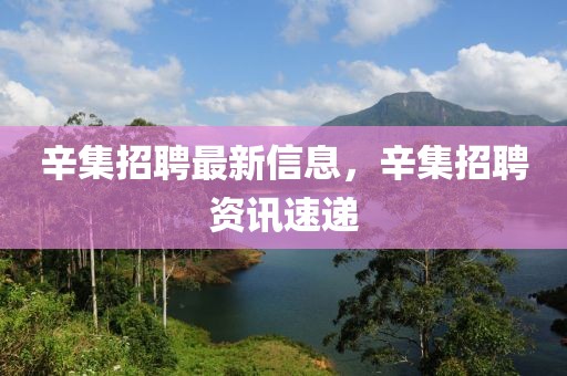 辛集招聘最新信息，辛集招聘資訊速遞