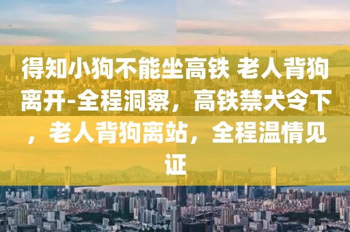 得知小狗不能坐高鐵 老人背狗離開-全程洞察，高鐵禁犬令下，老人背狗離站，全程溫情見證