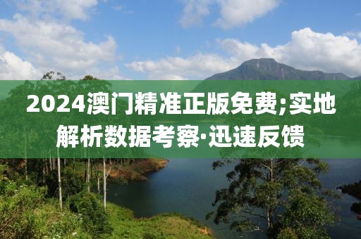 2024澳門精準正版免費;實地解析數(shù)據(jù)考察·迅速反饋