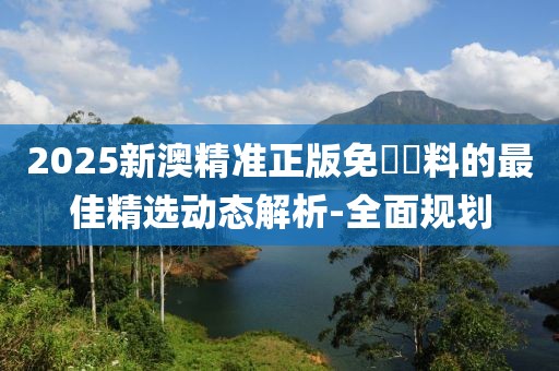 2025新澳精準(zhǔn)正版免費(fèi)資料的最佳精選動(dòng)態(tài)解析-全面規(guī)劃