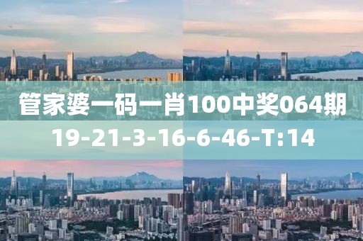 管家婆一碼一肖100中獎(jiǎng)064期19-21-3-16-6-46-T:14