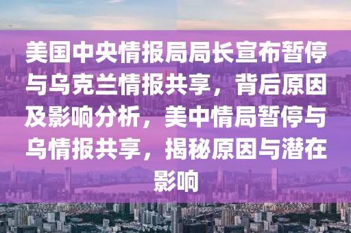 美國中央情報局局長宣布暫停與烏克蘭情報共享，背后原因及影響分析，美中情局暫停與烏情報共享，揭秘原因與潛在影響