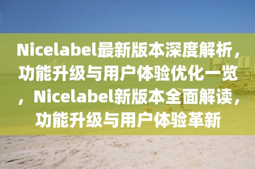 Nicelabel最新版本深度解析，功能升級(jí)與用戶體驗(yàn)優(yōu)化一覽，Nicelabel新版本全面解讀，功能升級(jí)與用戶體驗(yàn)革新