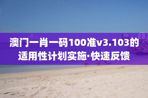 澳門一肖一碼100準(zhǔn)v3.103的適用性計(jì)劃實(shí)施·快速反饋