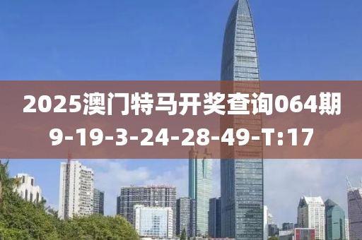 2025澳門特馬開獎(jiǎng)查詢064期9-19-3-24-28-49-T:17