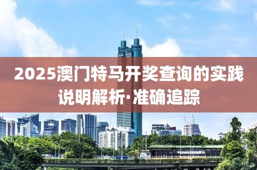 2025澳門特馬開獎查詢的實踐說明解析·準確追蹤