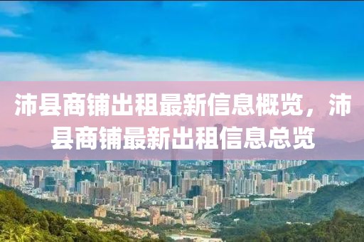 沛縣商鋪出租最新信息概覽，沛縣商鋪?zhàn)钚鲁鲎庑畔⒖傆[