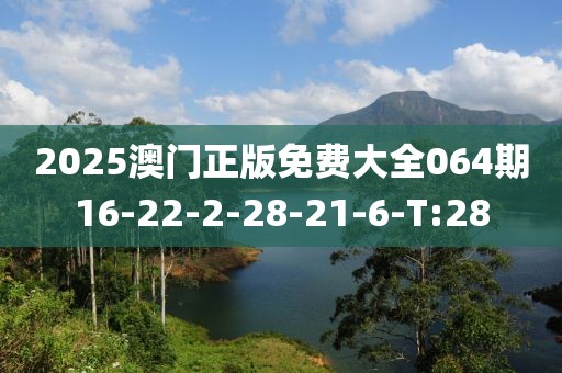 2025澳門正版免費大全064期16-22-2-28-21-6-T:28