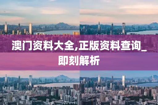 澳門資料大全,正版資料查詢_即刻解析