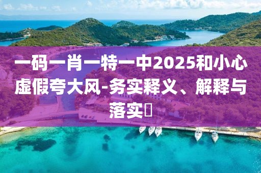 一碼一肖一特一中2025和小心虛假夸大風(fēng)-務(wù)實(shí)釋義、解釋與落實(shí)?