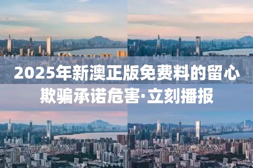 2025年新澳正版免費料的留心欺騙承諾危害·立刻播報