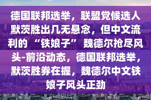 德國(guó)聯(lián)邦選舉，聯(lián)盟黨候選人默茨勝出幾無(wú)懸念，但中文流利的 “鐵娘子” 魏德爾搶盡風(fēng)頭-前沿動(dòng)態(tài)，德國(guó)聯(lián)邦選舉，默茨勝券在握，魏德爾中文鐵娘子風(fēng)頭正勁
