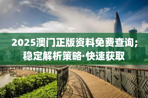 2025澳門正版資料免費(fèi)查詢;穩(wěn)定解析策略·快速獲取