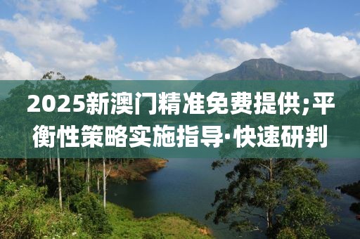 2025新澳門(mén)精準(zhǔn)免費(fèi)提供;平衡性策略實(shí)施指導(dǎo)·快速研判