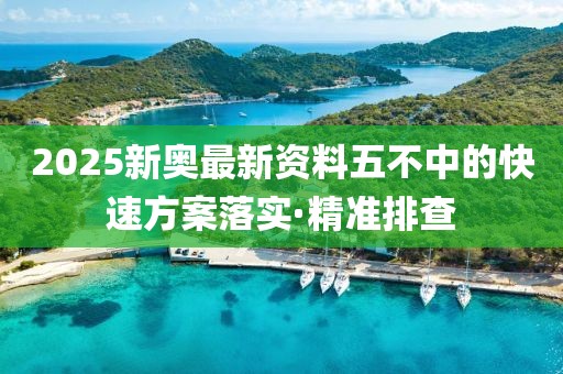2025新奧最新資料五不中的快速方案落實·精準排查