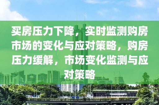 買房壓力下降，實時監(jiān)測購房市場的變化與應(yīng)對策略，購房壓力緩解，市場變化監(jiān)測與應(yīng)對策略