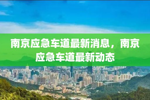 南京應急車道最新消息，南京應急車道最新動態(tài)