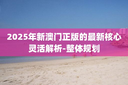 2025年新澳門正版的最新核心靈活解析-整體規(guī)劃