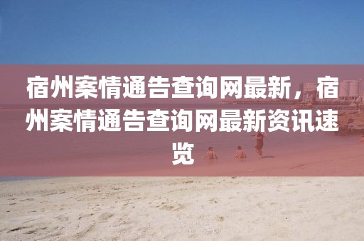 宿州案情通告查詢網(wǎng)最新，宿州案情通告查詢網(wǎng)最新資訊速覽