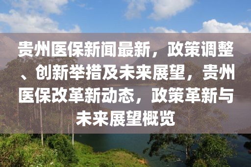 貴州醫(yī)保新聞最新，政策調(diào)整、創(chuàng)新舉措及未來展望，貴州醫(yī)保改革新動態(tài)，政策革新與未來展望概覽