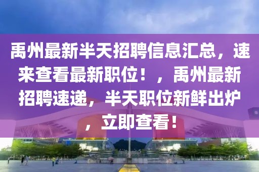 禹州最新半天招聘信息匯總，速來查看最新職位！，禹州最新招聘速遞，半天職位新鮮出爐，立即查看！