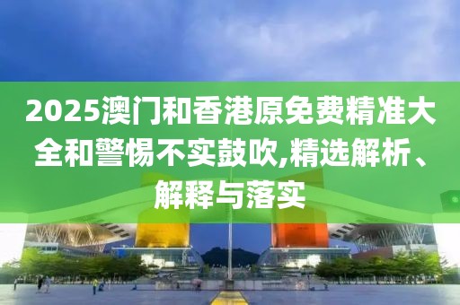2025澳門和香港原免費精準大全和警惕不實鼓吹,精選解析、解釋與落實