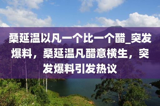 桑延溫以凡一個比一個醋_突發(fā)爆料，桑延溫凡醋意橫生，突發(fā)爆料引發(fā)熱議
