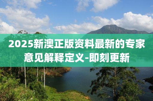2025新澳正版資料最新的專家意見解釋定義-即刻更新
