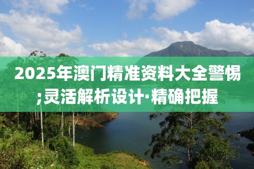 2025年澳門精準(zhǔn)資料大全警惕;靈活解析設(shè)計(jì)·精確把握