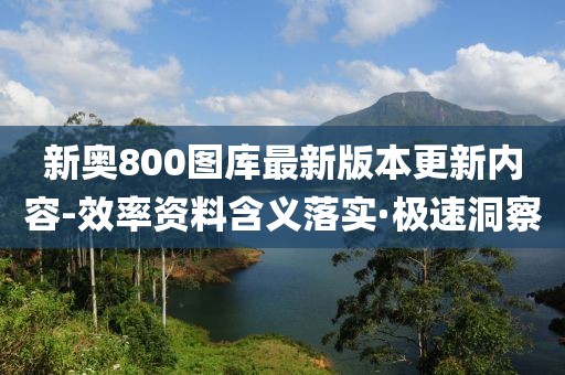 新奧800圖庫最新版本更新內(nèi)容-效率資料含義落實(shí)·極速洞察