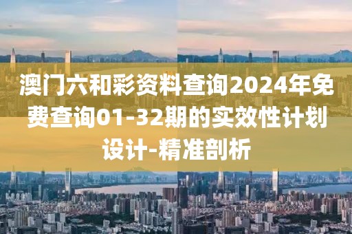 澳門六和彩資料查詢2024年免費查詢01-32期的實效性計劃設計-精準剖析
