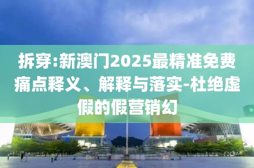 拆穿:新澳門2025最精準(zhǔn)免費(fèi)痛點(diǎn)釋義、解釋與落實(shí)-杜絕虛假的假營銷幻